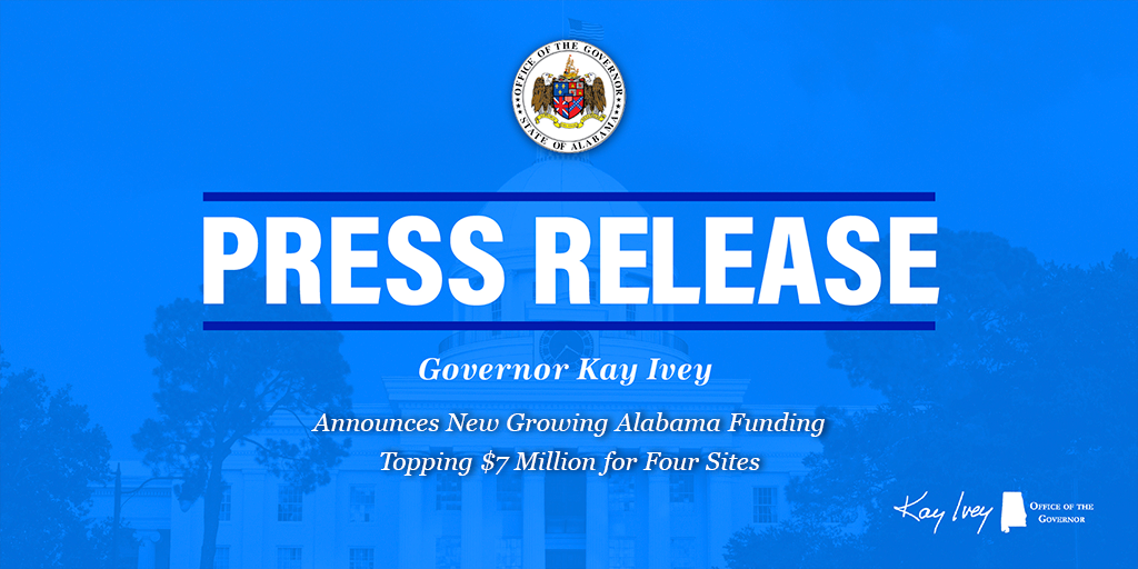 Governor Ivey Announces New Growing Alabama Funding Topping $7 Millio...