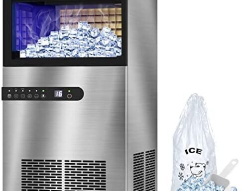 LifePlus Commercial Ice Maker Machine 100Lbs/24H, Stainless Steel Und…