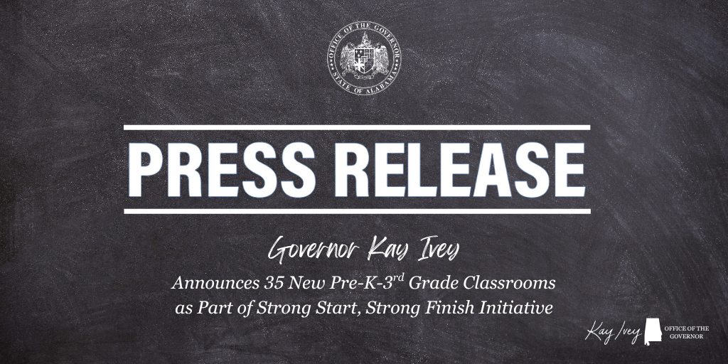 Governor Ivey Announces 35 New Pre-K–3rd Grade Classrooms as Part of ...