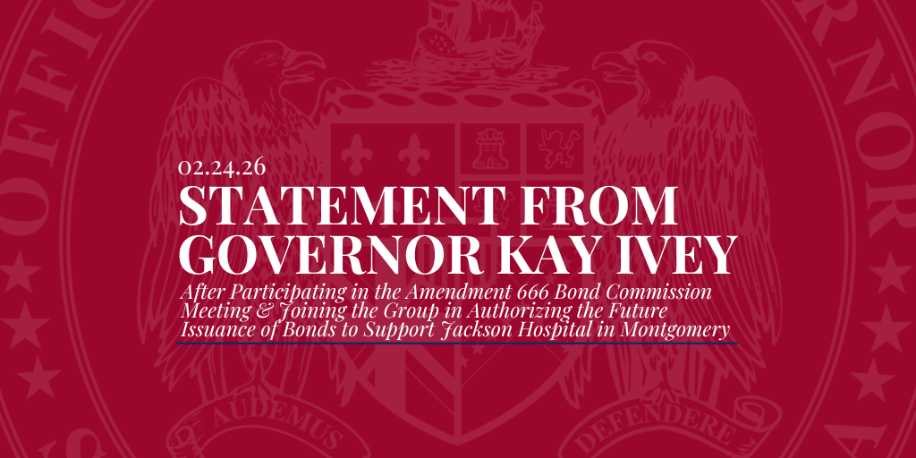 Governor Ivey Issues Statement on Her Support for Jackson Hospital -