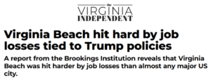 REPORT: Virginians Losing Jobs Thanks to Jen Kiggans’ Economy
