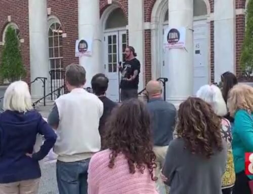 Newtown residents rally over potential book ban