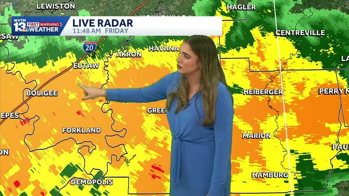 Scattered downpours Friday into the first part of the weekend