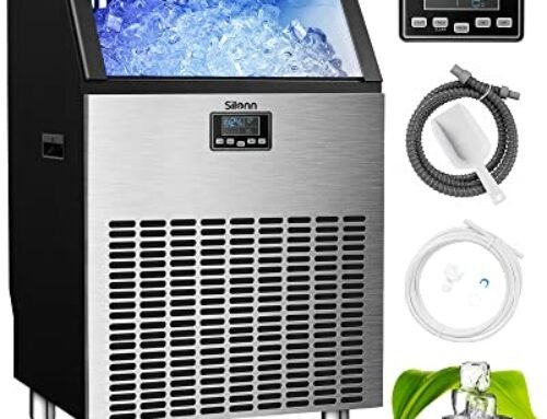 Silonn Commercial Ice Maker, Creates 200lbs in 24H, 48lbs Ice Storage…