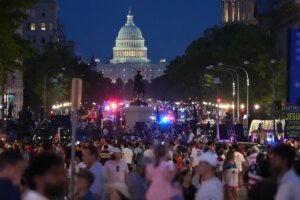 Trump mixes patriotism with partisanship as he celebrates America&#03…
