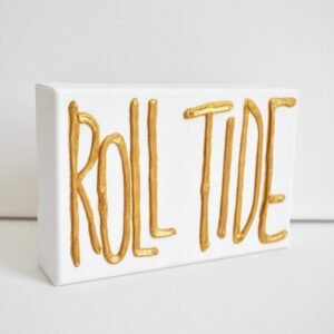 Roll Tide Gold Letter 4×6 Canvas | Alabama Handmade Wall Art | University of Alabama Alumni Gift | College Gameday Dorm Decor