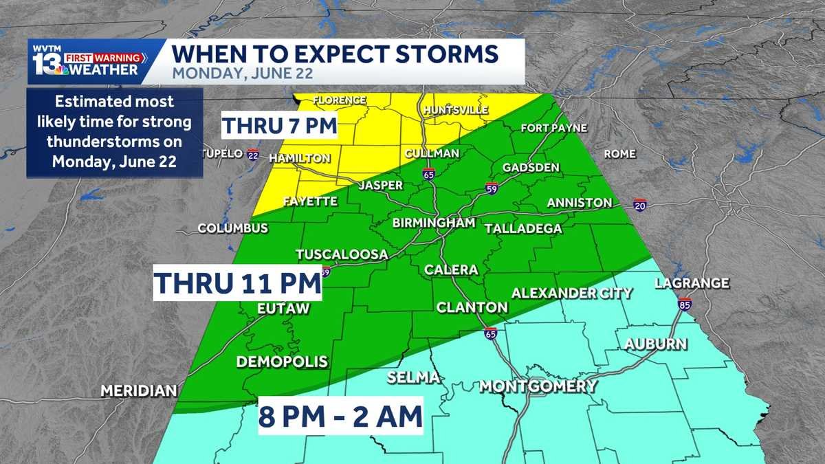 Tracking Storms: Alabama gets another round of strong storms Monday