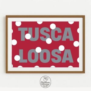 Tuscaloosa Crimson Tide Polka Dot Print: Alabama Dorm Decor (Digital Download)