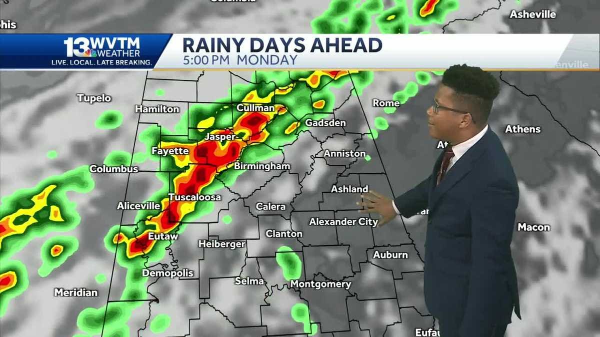 Rain and storms looks likely in Alabama's forecast Monday and Tuesday