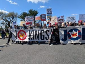 No Kings day rallies roll out across the US, with millions said to at…